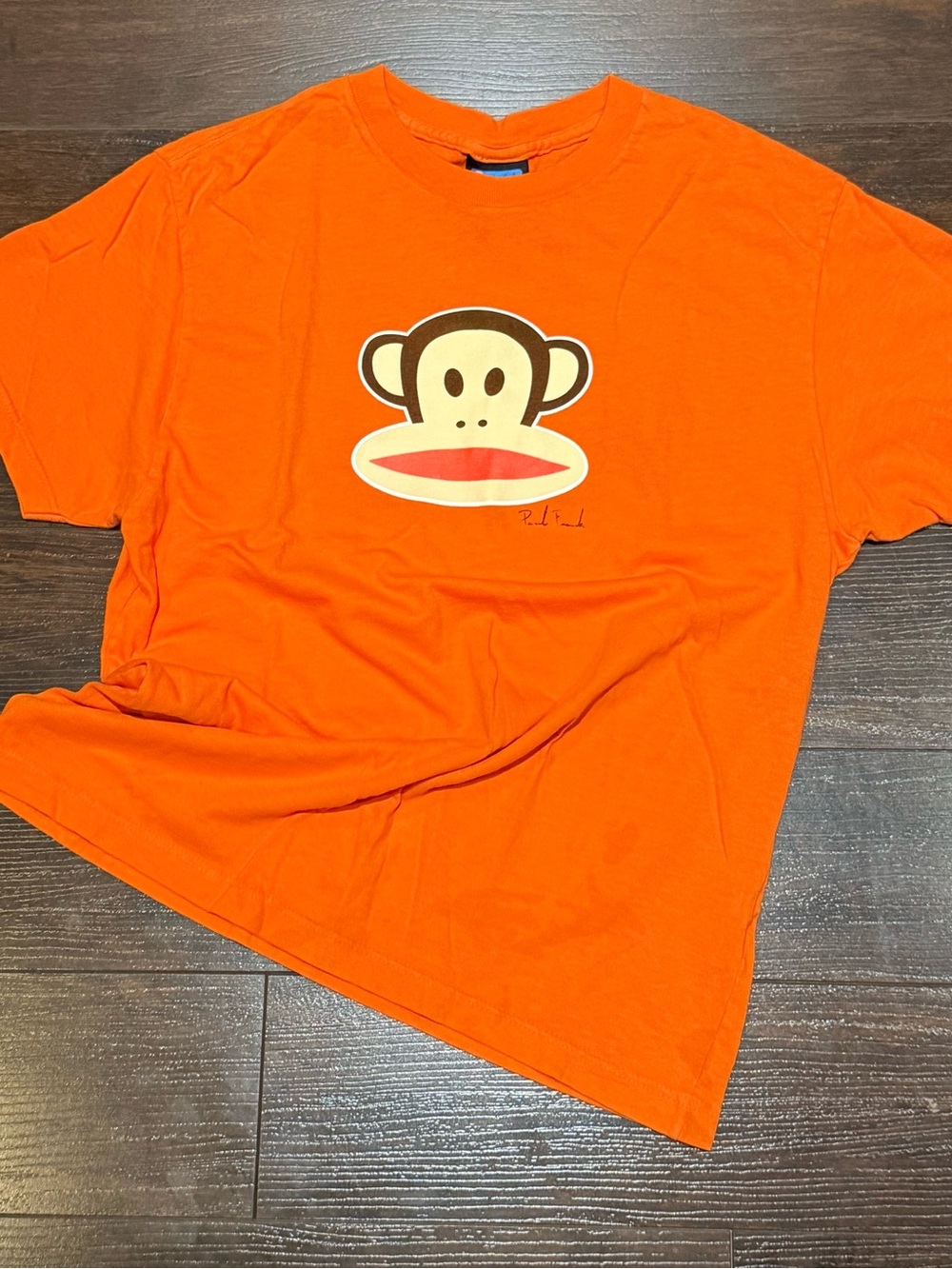 Vintage Y2K PAUL FRANK Graphic Print T-Shirt Womens Size Large Orange Flaws